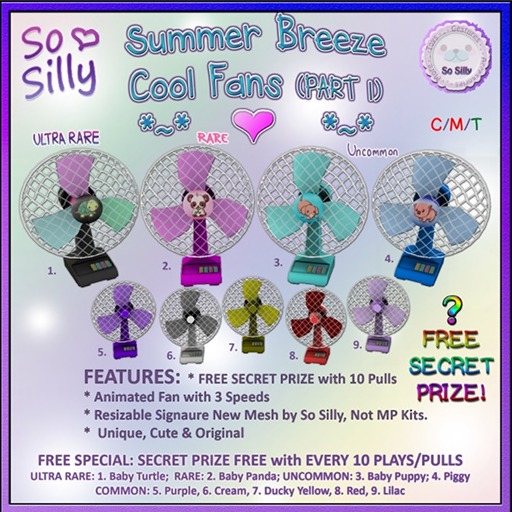 So Silly Summer Breeze Fan - Baby Panda Purple RARE