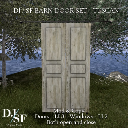 DJ / SF Barn Door Set - Tuscan - Boxed