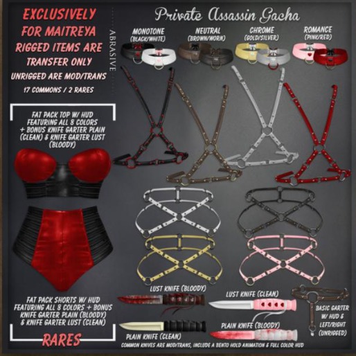 [ abrasive ] Private Assassin Top Harness - Mait - Chrome
