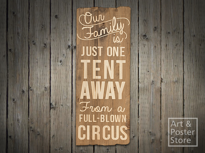 FAMILY CIRCUS Wooden Wall Art Sign