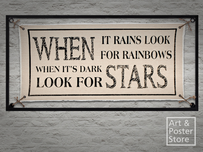 RAINBOWS & STARS Metal Framed Wall ART