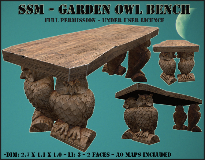 SSM - Garden Owl Bench