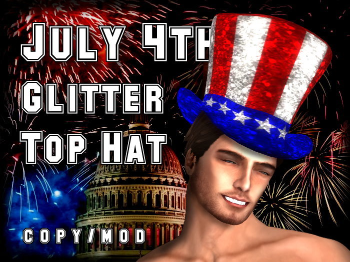 [Lazybum] July 4th Glitter Top Hat