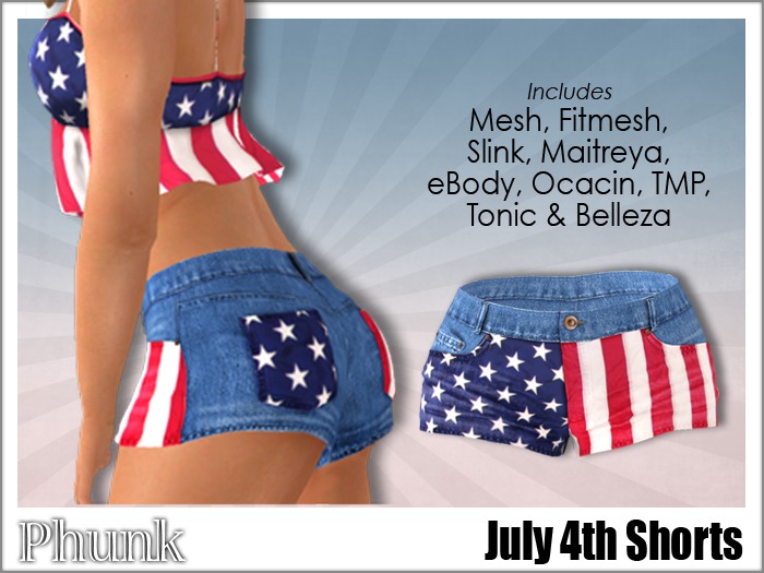 [Phunk] Womens July 4th Shorts