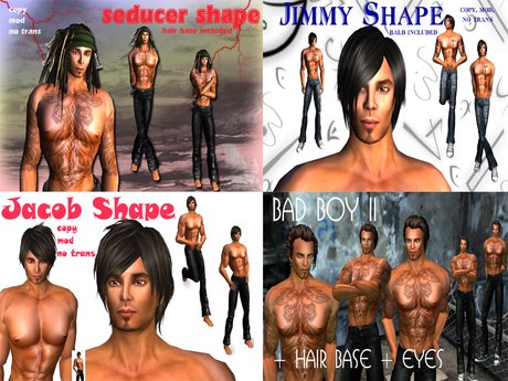 Second Life Marketplace - Male Body Shapes FATPACK for UNIQUE skins ...