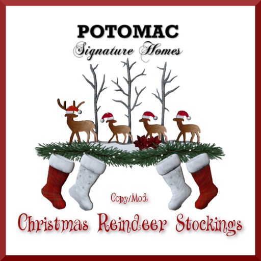 Potomac Christmas Reindeer Stockings (boxed)