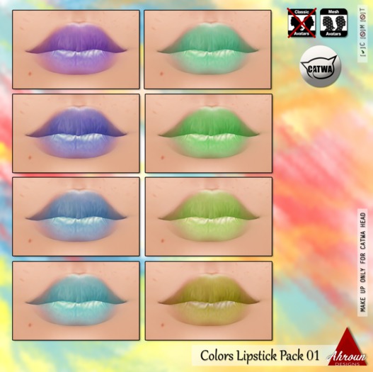 [Ahroun Designs] Colors Lipstick Pack 01 (Wear/Add)