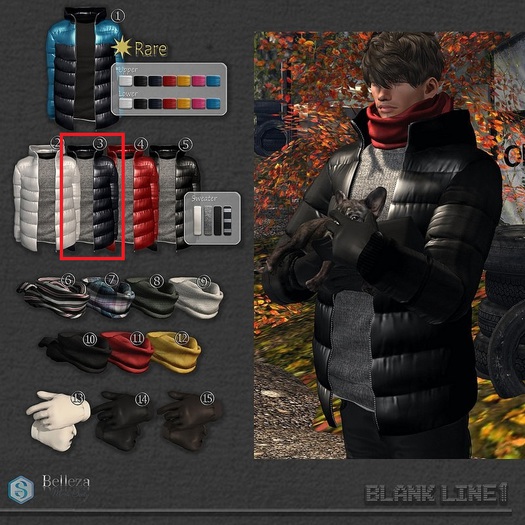 03-BlankLine Down jacket  [Navy]