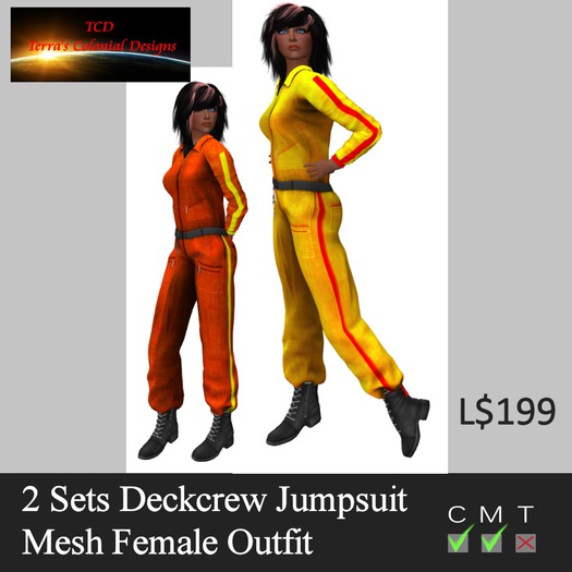 2 Sets Deckcrew Jumpsuit Mesh Female
