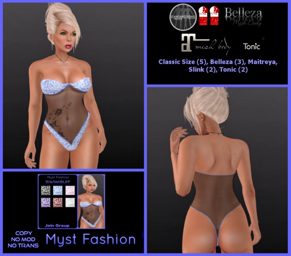 *MF* Lace N Net Bodysuit Texture Change - Boxed