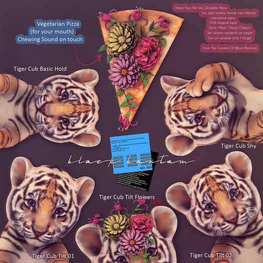 [Black Bantam] Tiger Cub Tilt Flowers RARE