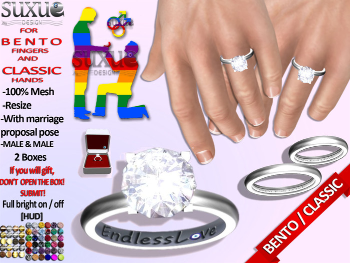 !    Su Xue    ! MESH WEDDING RINGS STAR FATPACK WITH GAY DEMO
