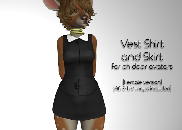 LMF Oh Deer Vest Shirt and Skirt (Female)