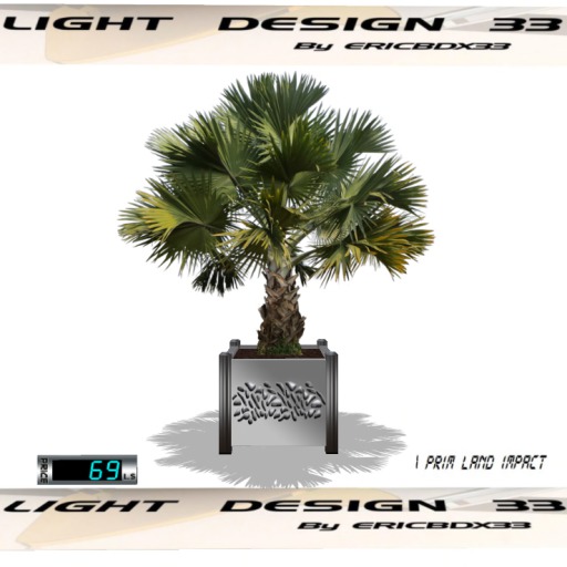 Palm Tree 3-Modern Planter1 - Color change Menu-Mesh- (Boxed)