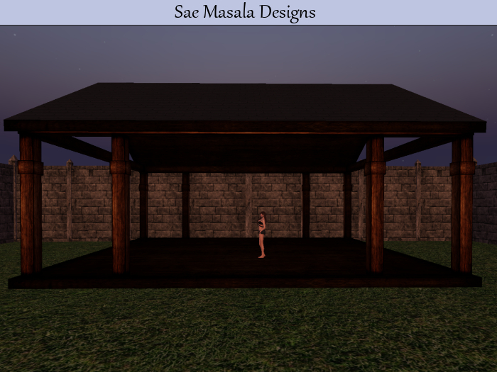 Wood Pavilion 1 LI Outdoor Space Mesh Low Land Impact Modifiable