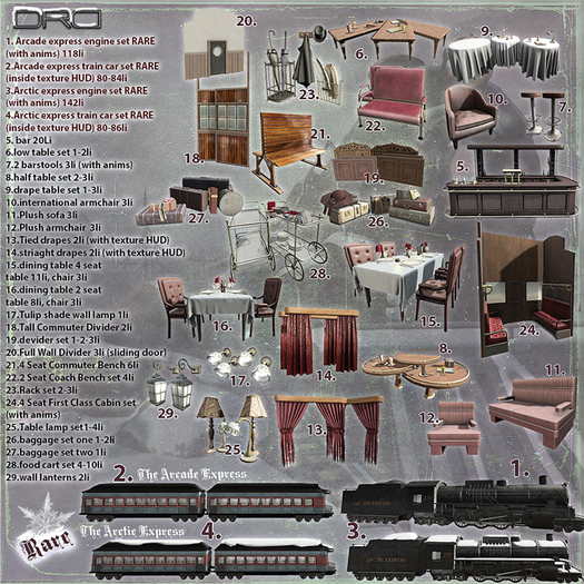 17 -DRD- AE - Train Car - Tulip Shade Wall Lamp Set
