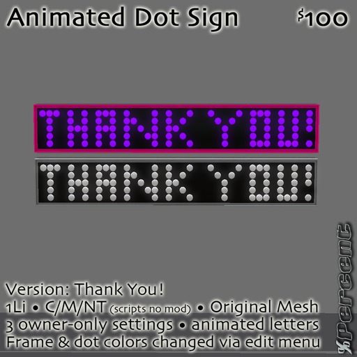 % Thank You! Dot Sign *MESH*