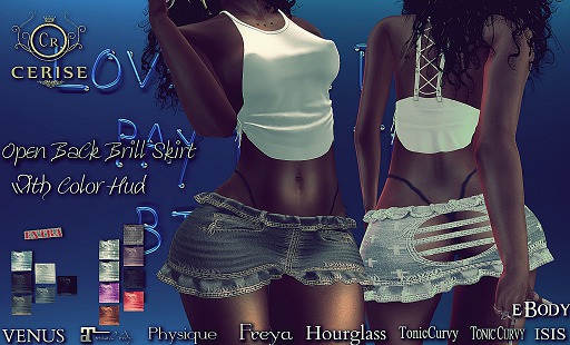 ::Cerise:: FATPACK Open BaCk Brill SKIRT with COLORHUD(wera me)