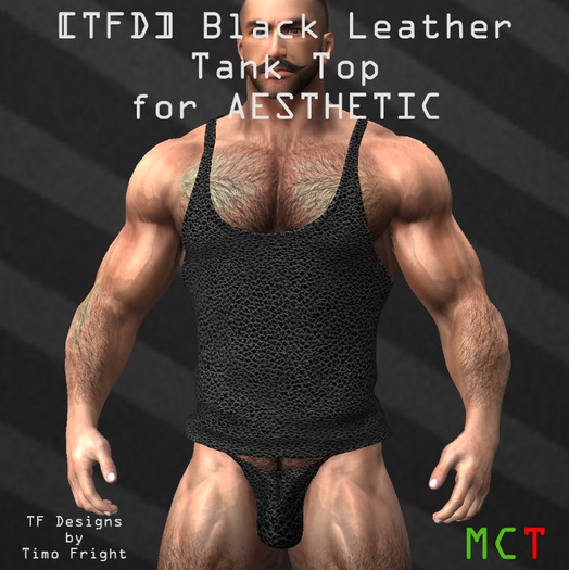 [TFD] Tank Top - BLACK LEATHER - AESTHETIC