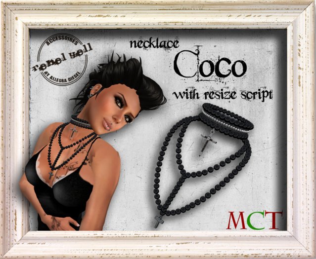 ::RebelYell:: - "Coco" Necklace (black pearls) with resize script boxed