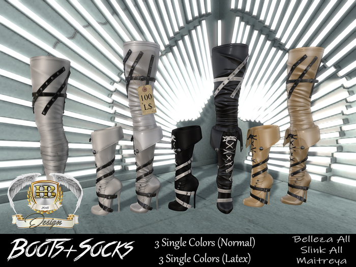 [HB] Boots+Socks {Latex White}