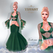 Td victoria gown with appliers dark green