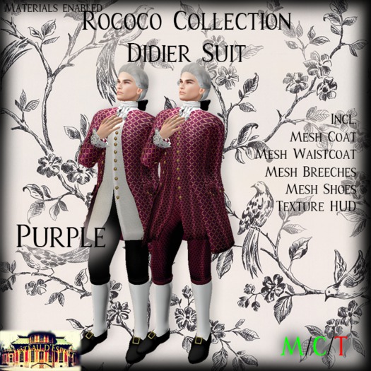 ~CdE~ Rococo Didier PURPLE Mesh Suit