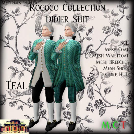 ~CdE~ Rococo Didier TEAL Mesh Suit