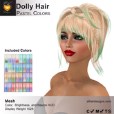 A&A Dolly Hair Pastel Colors Pack. Resizeable Mesh Updo
