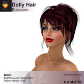 A&A Dolly Hair Burgundy, boxed
