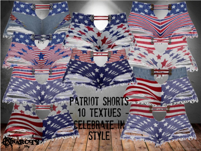{ An@rchy Ink } Patriot Shorts Extension HUD ONLY 