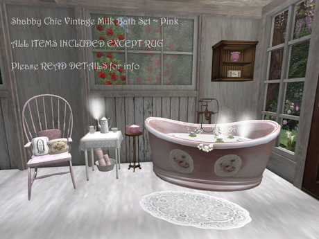 Second Life Marketplace Shabby Chic Vintage Bathtub Milk Bath Shabby Chic Vintage Bathtub Milk Bath