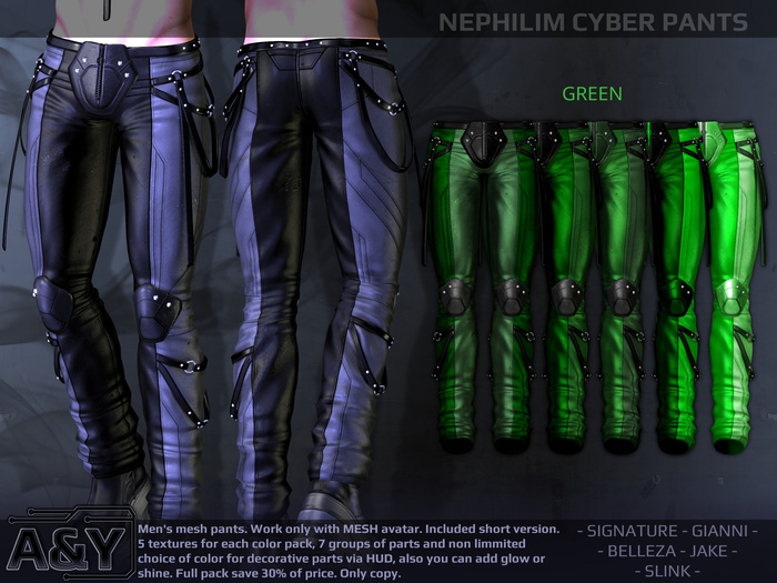 A&Y Nephilim Cyber Pants - Green