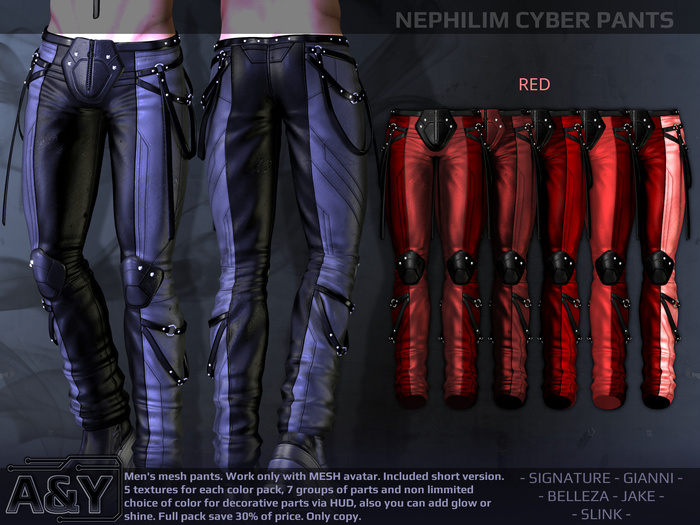 A&Y Nephilim Cyber Pants - Red