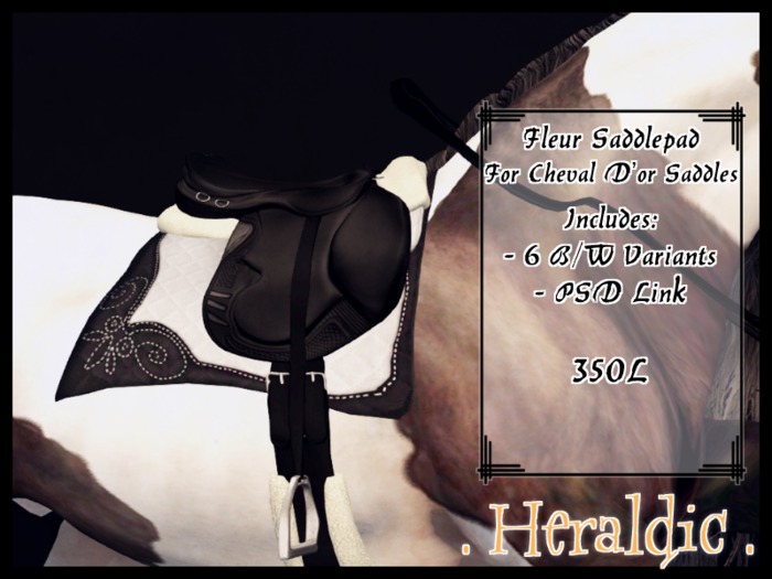 . heraldic . fleur saddlepad