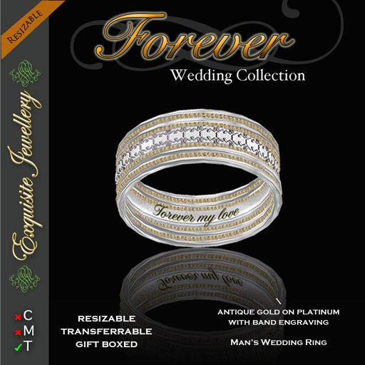 Exquisite Forever Man's Ring Platinum