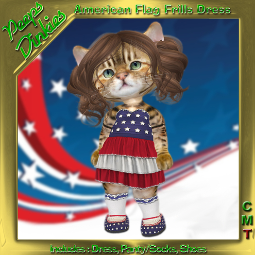 Peeps Dinkies American Flag Frills Dress