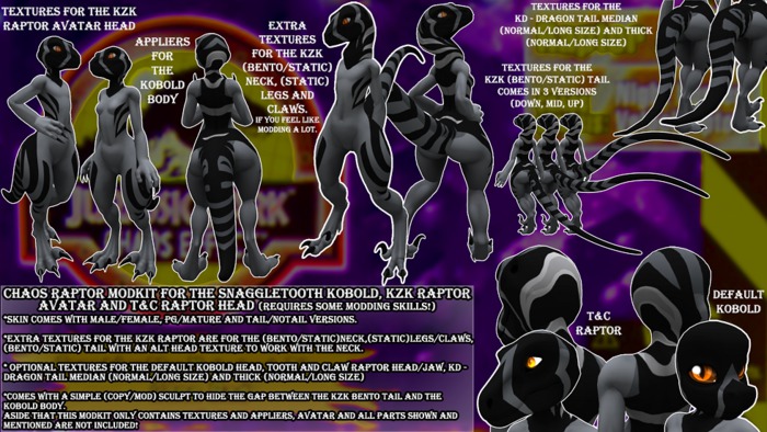 *C.C* Chaos Raptor Gray ModKit for ONA Snaggletooth Kobold