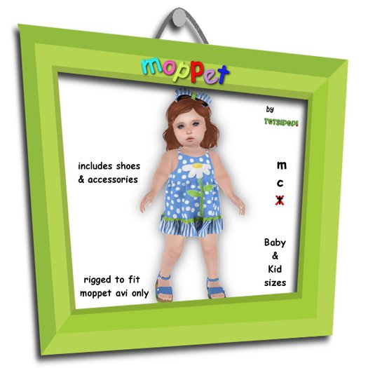 Moppet Blue Polka Striped Dress Set