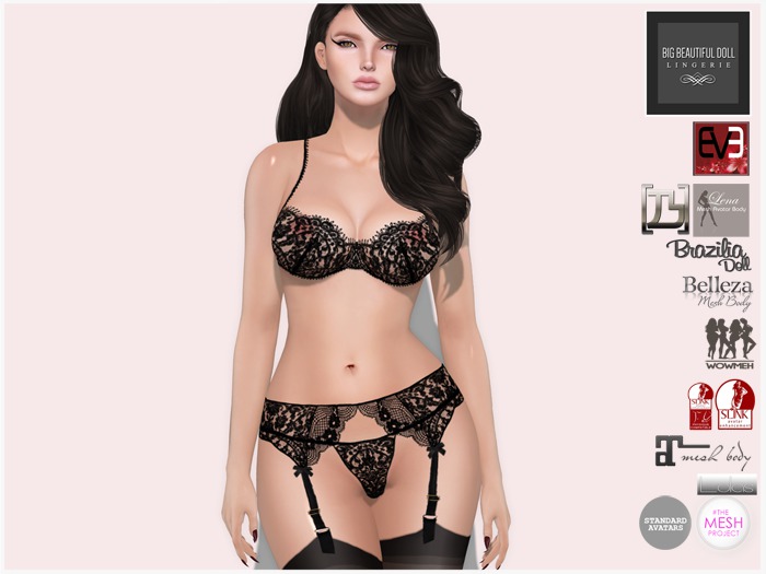 DITA BOM Lingerie - Black - Maitreya TMP Belleza Slink Physique Hourglass Appliers Applier BOM