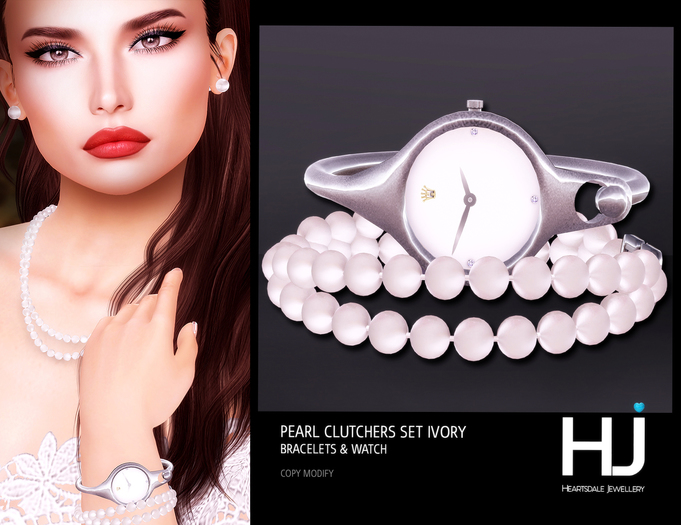 [HJ] Peal Clutchers Ivory - Bracelet & Watch