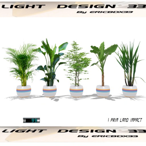 Green plants Complet Pack2-round pot2 colors lines-Mesh-(Boxed)