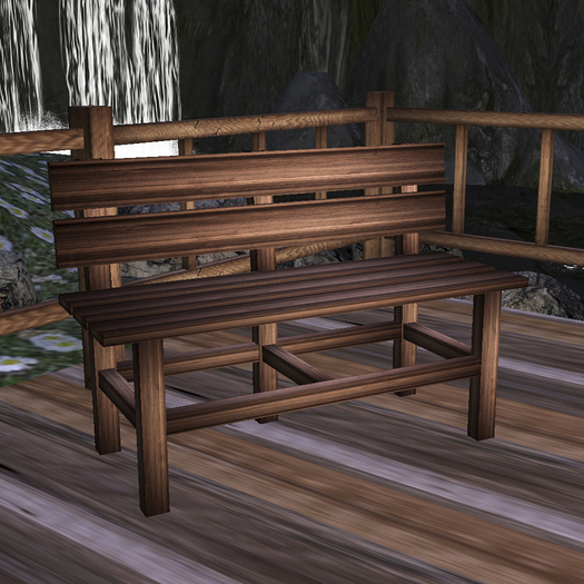 Mesh Walnut Bench-Petite Friendly