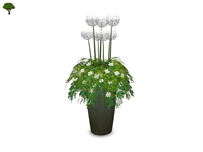 Mesh Flowers  Vase Bianca
