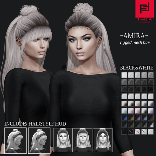 -FABIA- Mesh Hair   < Amira> Black&White