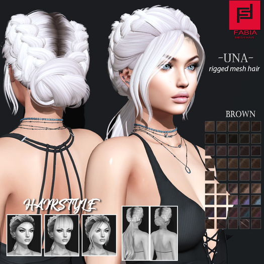 -FABIA- Mesh Hair   < Una> Brown