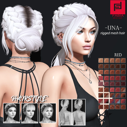 -FABIA- Mesh Hair   < Una> Red