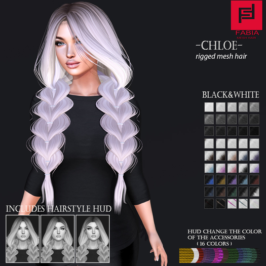 -FABIA- Mesh Hair   < Chloe> Black&White
