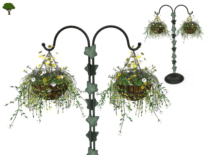Garden Stand with Hanging Flowers 02