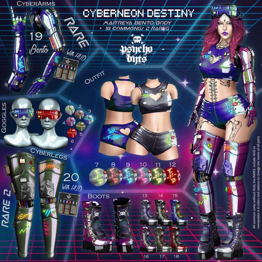 11 .{PSYCHO:Byts} Cyberneon Destiny - Outfit GREEN BOX